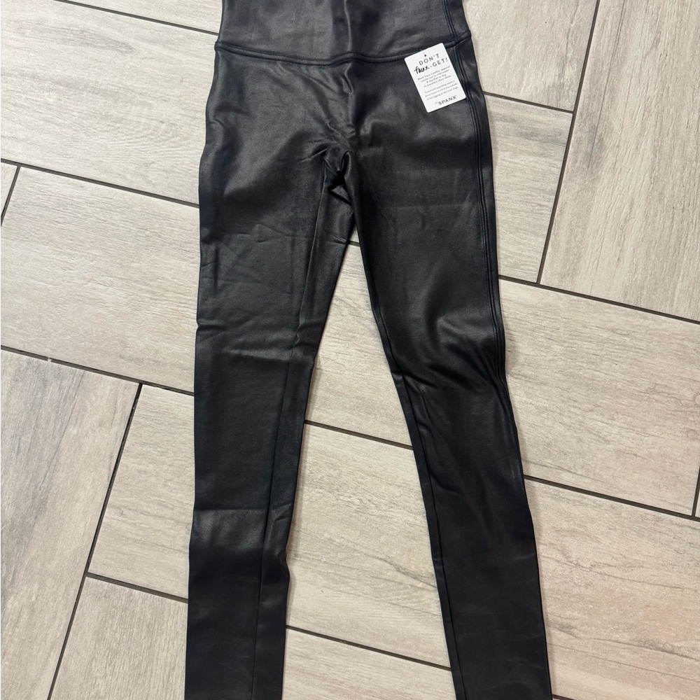 SPANX Black Faux Leather Leggings